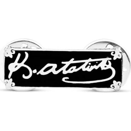 Cabochons Ataturk Signed 925 K Silver Badge