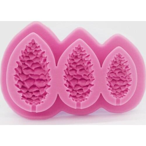 3 Linked Pinecone Silicone Mold Fold Chocolate Mold Lace Mold Cake Decorative Mold P900