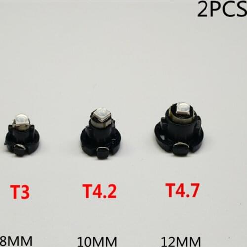 2PCS T3 LED 3030 SMD Led Bulb T4.2 T4.7 Indicator Light Bulb Car Dashboard Warning Indicator Light Instrument Lamp Auto