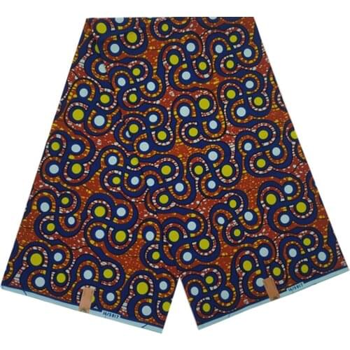 African Style Ankara Wax Dye Printed Fabric 100%Cotton Veritable Breathable Soft Dress Material For Sewing 6 Yards V-L 7-22