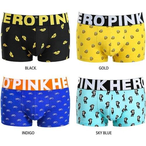 Pinkhero Male Panties Cotton Cartoon Printing Bicycle Car Man Underpants Cuecas Boxer Men Underwear