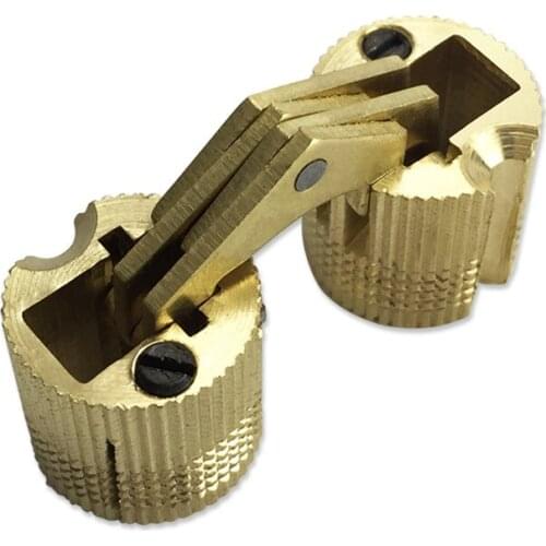 1 Pc Multi-standard Hidden Hinges Hardware Furniture Accessories Word Bucket Copper Door Hinge Copper Column Hinge