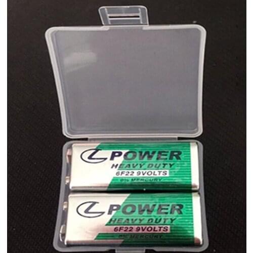 1pcs 9V Battery Storage Case Plastic Box Holder Portable Battery Pack Cover Organizer for 2pcs 9V02 Batteries Transparent Case