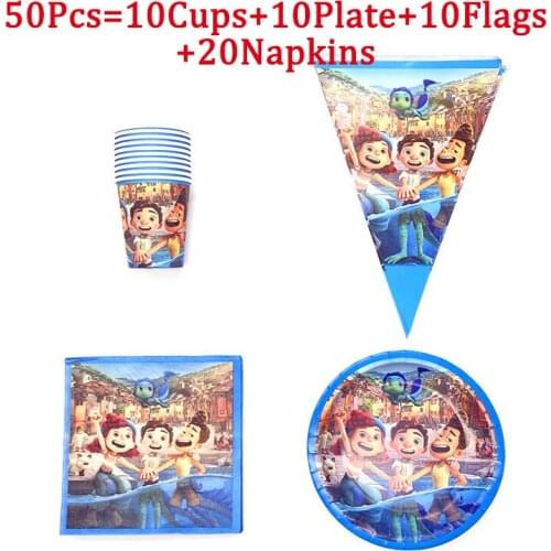 20/30/40/50Pcs Disney Hot Film Luca Kids Birthday Party Decoration Disposable Tableware Peper Cup Plate Baby Shower Supplies