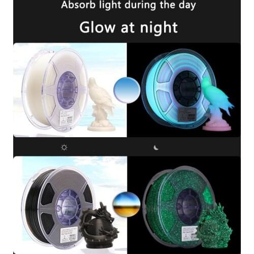 3DLuminous Printer Filament PLA 1.75mm*30m 3D Fluorescence Printers Multiple Color