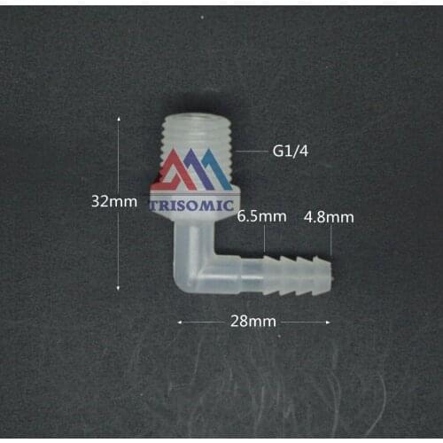 4.8mm*G1/4 Elbow screw thread type Connector Tube Joiner Material PP Plastic Fitting Tank Airline acid and alkali resistant