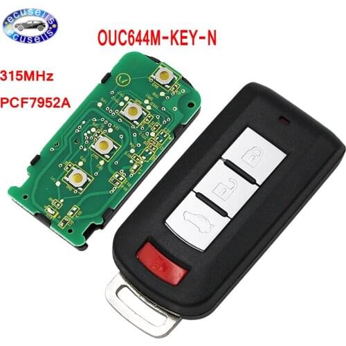 4btns Smart keyless go entry Remote Car Key for Mitsubishi Lancer Outlander Galant 2008-2016 315MHz PCF7952A chip OUC644M-KEY-N