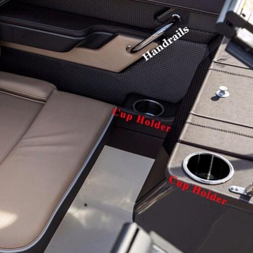 6 Pieces Two Tiered Recessed Plastic Cup Drink Can Beverage Holder for Boat Car Marine Rv Pontoon Patio - Black