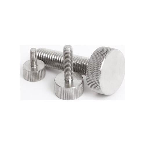 6pcs M4 thumb screw head knurled screws GB835 bolt flat head grain handle bolts 304 stainless steel knob nail rotating