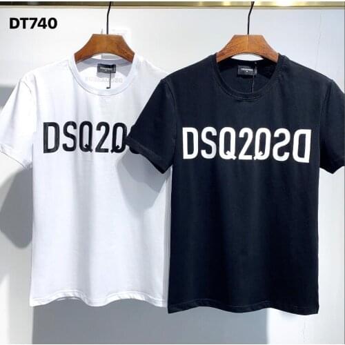 Authentic classic Italian brand mens and womens T-shirt street printing casual clothes O-neck short-sleeved dsq DT740