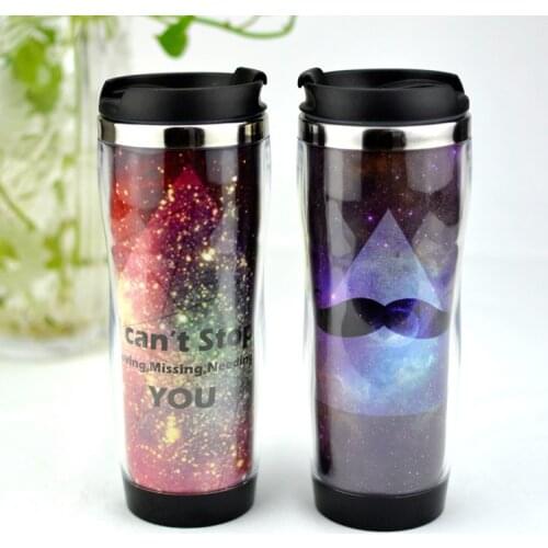 Free shiping 420ml/14oz Curvature Travel Mug Adversing Mug Design Mug gift mugs insulated travel mug