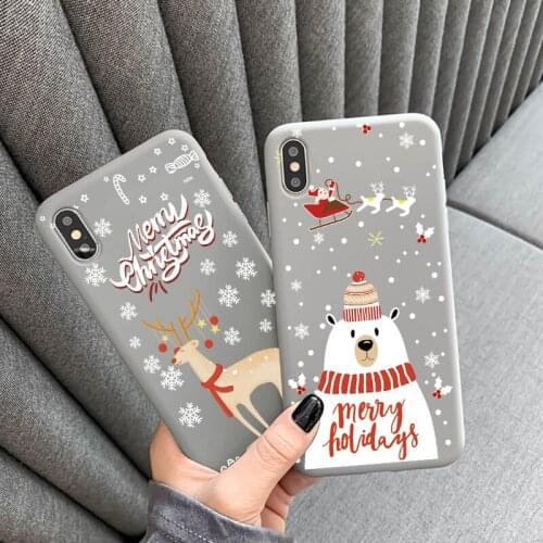 For Samsung Galaxy Note 20 S20 FE Ultra 10 S10 S9 S8 Plus Pro Lite 8 9 5 S7 Edge S10e J6 2018 J5 J7 Cute Bear Christmas TPU Case