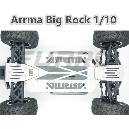 RC CAR Parts Arrma Big Rock 1/10 Truck Upgrade Accessories Stainless Steel Chassis Armor Guard Plate Metal Bottom Guard