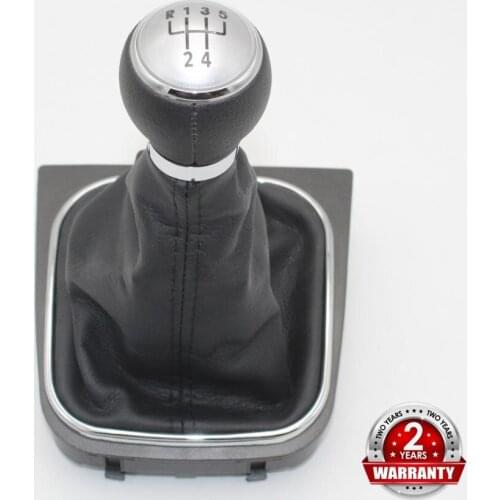 For VW Golf 5 MK5 R32 GTI GTD 2004 2005 2006 2007 2008 2009 Car-Stying 5 Speed Car Stick Gear Shift Knob Leather Boot Black Line