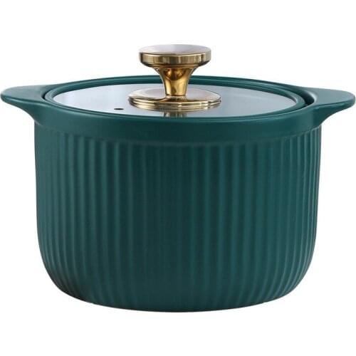 Home Creative Stew Hot Pot Kitchen Cookware Pots for Cooking Glazed Ceramic Casserole Temperature Resistant