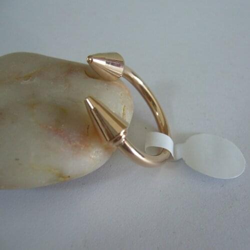 Double Cone Rose Gold Colour Stainless Steel Ring