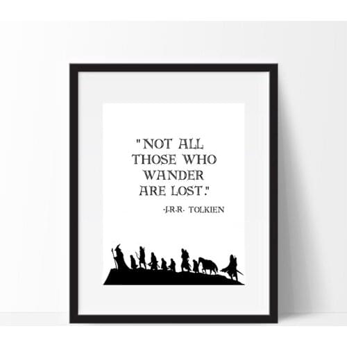 J.R.R. Tolkien Quote Wall Art Canvas Print and Poster , Fantasy Literature Canvas Printing Wall Picture Art Decor
