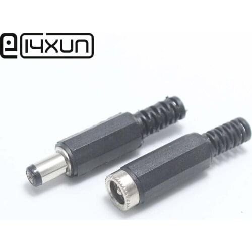 EClyxun 5Pair=10pcs 5.5*2.1/5.5*2.5 DC Power Male Plug +Female Socket Jack Adapter Connector CCTV Cameras Plug Socket Adapter
