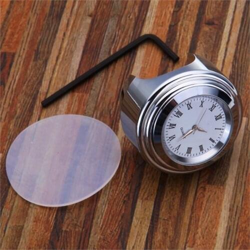 Chrome Motorcycle Aluminium Waterproof 7/8" or 1" Handlebar Mount Motorcycle Clock White Dial For Honda Yamaha Suzuki Kawasaki
