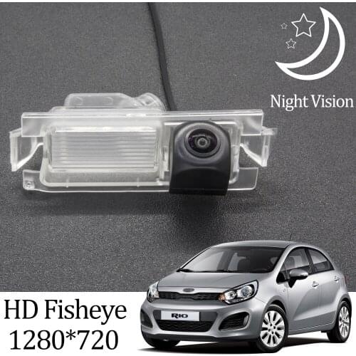 Owtosin HD 1280*720 Fisheye Rear View Camera For Kia Rio (UB) hatchback 2011-2017 Car Reverse Parking Accessories