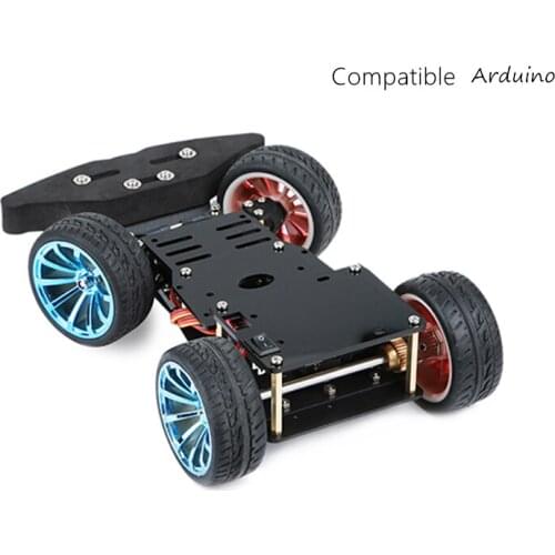4WD Metal Chassis Smart Car Steering Car Rear Drive Metal DC Motor PS2 Control 65MM Whell GooD CAR
