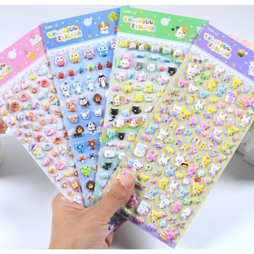 New Arrival Cute Mini Animals Puffy 3D Stickers DIY Scrapbooking Sticker Diary Stationery Decorative Supply