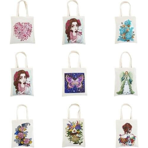 Diamond Painting Kit for Adults 2021 Reusable Grocery Shopping Bag Foldable Canvas Tote Bag Handbags for Grocery Shopping Market