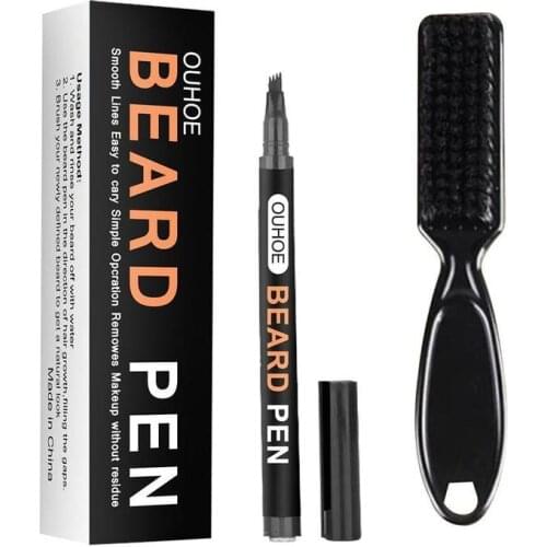 Beauty beard set Tip Beard Pen Beard Filler Pencil And Brush 2 Colors Beard Waterproof Moustache Coloring Hair Shaping Tools