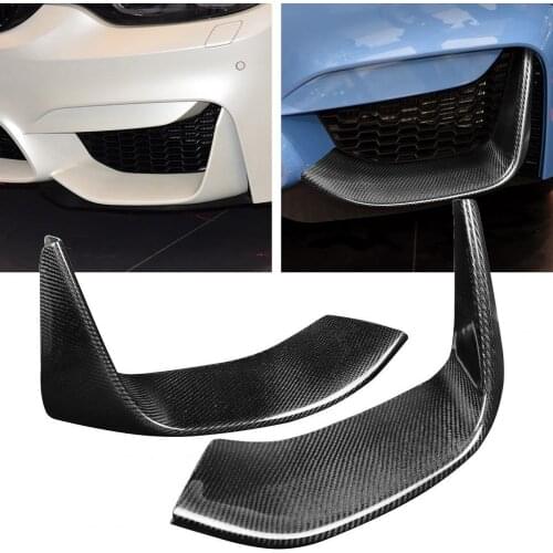 2Pcs Front Bumper Sticker Waterproof Self-adhesive Black Anti-scratch Front Bumper Trim for BMW M Series F80 M3 Sedan 2014-up