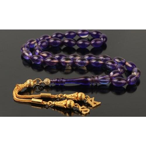 Natural Amber Gold Plated 925 Silver Tassel 33 Beads Prayer Beads Tasbih Rosary Men Women Meditation Jewelry From Turkey