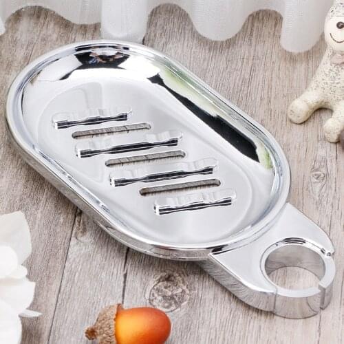 NoEnName_Null 22mm ABS Plastic Shower Rail Soap Dish Box Soap Holder Soap Pallet Shower Rod Holder For Slide Bar Chrome1