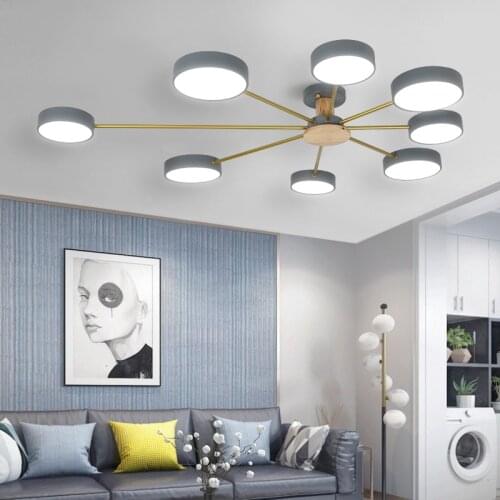 Nordic LED Chandelier Modern Chandelier Round Lamp Macaron Ceiling Chandeliers Lighting Minimalist Light for Livingroom Bedroom