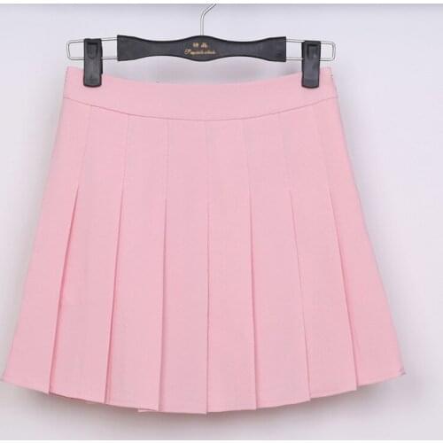 2021 New Spring high waist ball pleated skirts Harajuku Denim Skirts solid a-line sailor skirt Plus Size Japanese school uniform