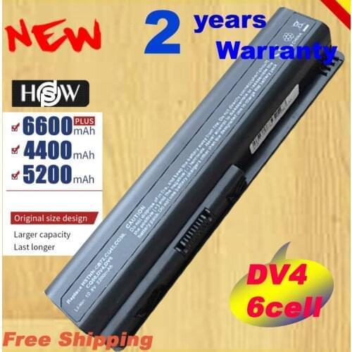 HSW New 6 Cells Laptop Battery For HP Pavilion DV4 DV5 dv6-1100 Series Battery HSTNN-IB72 HSTNN-LB72 HSTNN-LB73 HS fast shipping