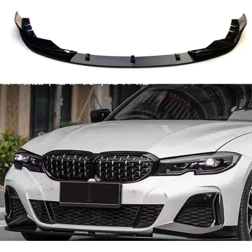 For BMW New Gen 3 Series 330i M340i M Sport 2019-2021 Glossy Black Car Lower Splitter Chin Plate Cover Front Bumper Spoiler Lip
