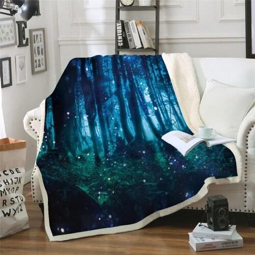 Sofa cushion Yoga mat Blanket Air Conditioner Is Thickened Double-layer Plush 3D Digital Printed Blanket Tree Series