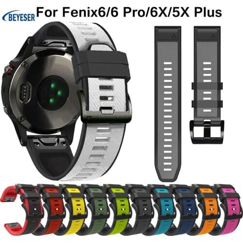22 26mm Silicone Quick Release Strap for Garmin Fenix6/ 6Pro/ 5Plus/6X/6X Pro/x 3/5X Plus Easyfit WristBand watchband New
