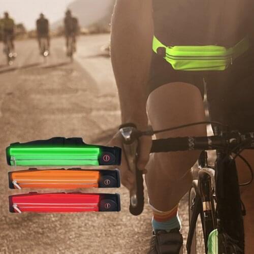 Funny Led Belt For Cycling Riding Reflective Sport Waist Belt Led Light Pouch Fanny Pack Running Bag Night Waist Belt Adult Men