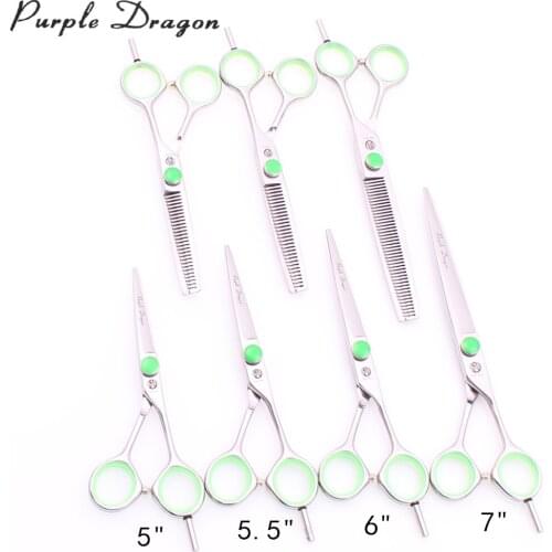 5.5" 6" 7" Japanese 440C Purple Dragon Dogs Grooming Scissors Straight Scissors Thinning Shears Professional Pet Scissors Z1121
