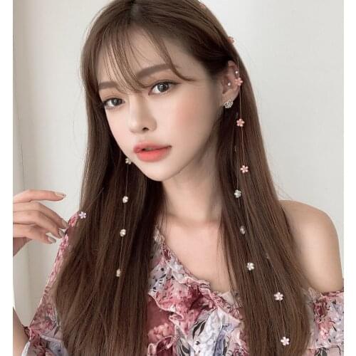Trendy Invisible Hairpin Ins Girl Sweet Lovely Streamline BB Clip Hair Comb Flower Long Clip Hair Ornaments Headdress Korean pop