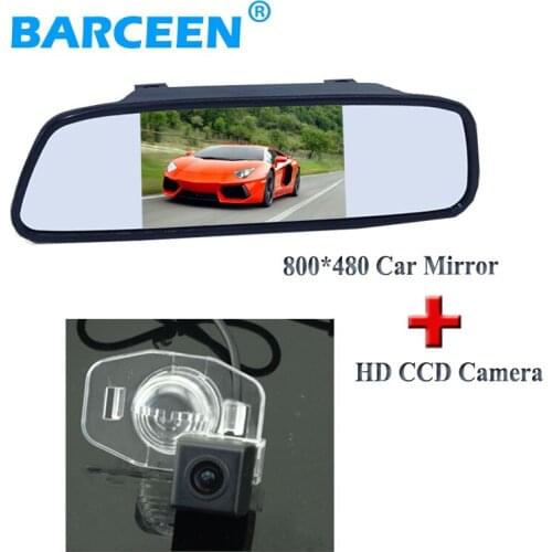 5" car parking mirror hd lcd screen with night vision car rearview camera glass lens fit for Toyota Corolla 2007~2013
