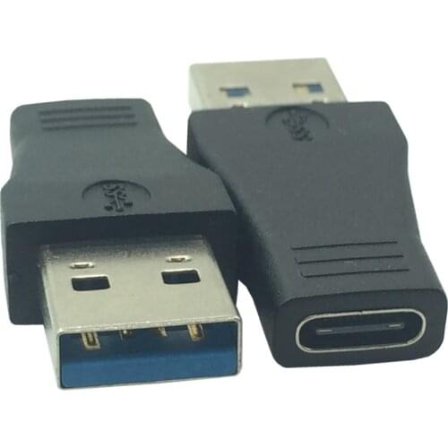 1pcs USB 3.0 Type A to Type-C Female to USB 3.0 Male Adapter Connector Adapt USB 3.1 SuperSpeed Black