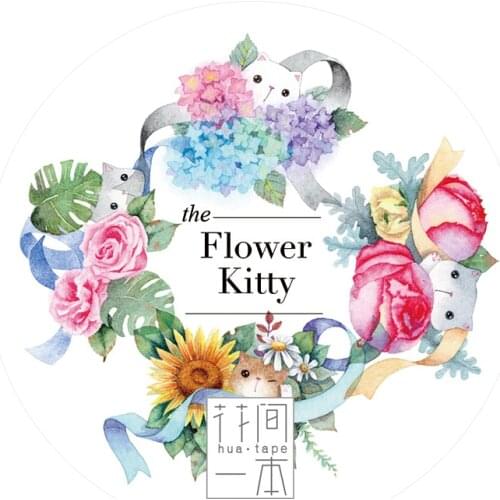 3.3cmx10m the Flower Kitty Paper Cat Bouquet Masking Tape Sticker