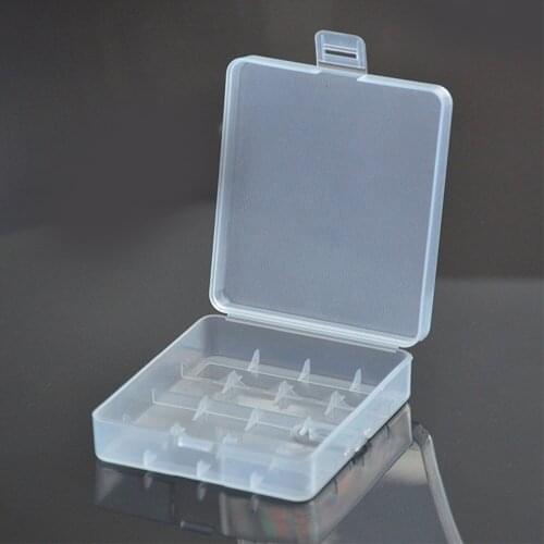 4 slots 18650 Rechargeable battery Storage box Colorful Transparent Battery Holder Case Plastic box 4 Section equipment Thicken
