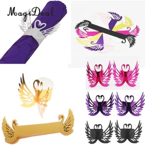 MagiDeal 50Pcs Stylish Beautiful Swan Paper Napkin Rings Holders Wedding Party Tableware Decor for Engagement Banquet Supplies
