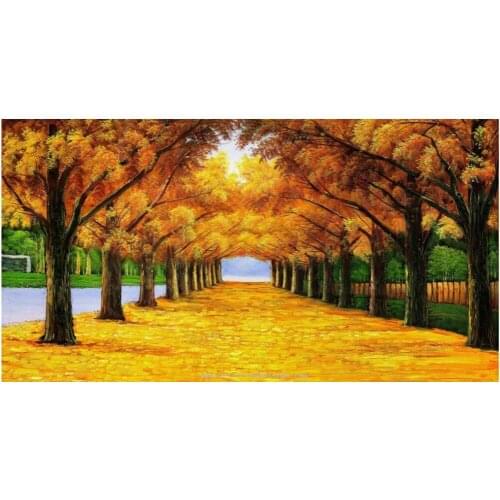 K1058 diy 5d diamond painting landscape autumn yellow tree mazayka diamond full square 3d painting rhinestones