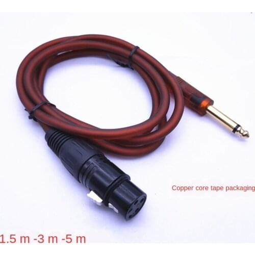 Microphone Cord 6.5 Revolving Cannon Female Black XLR Female Pair 6.35 Male Gold-Plated Head Microphone Mouthpiece Mixer Cable