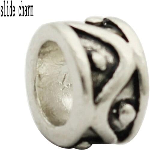 Slide charm Free shipping Unique personality black and white S-shaped charm beads fit Pandora bracelet