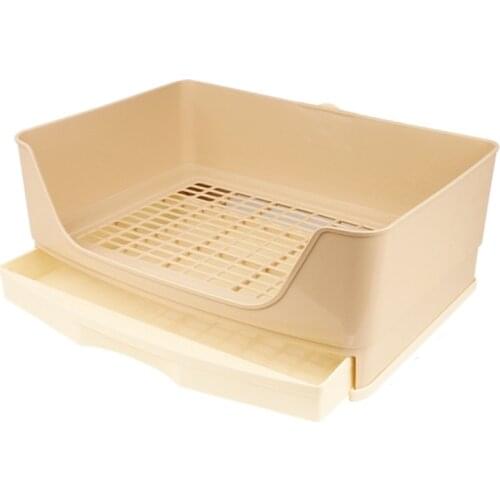 Large Rabbit Litter Box with Drawer Place Firmly Pet Bedpan Corner Toilet Box