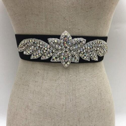 Brand Luxury Crystal Bride Wedding Dress Sashes White Bling Rhinestone Elastic Waistband Corset Strechy Elegant Ladies Belts New